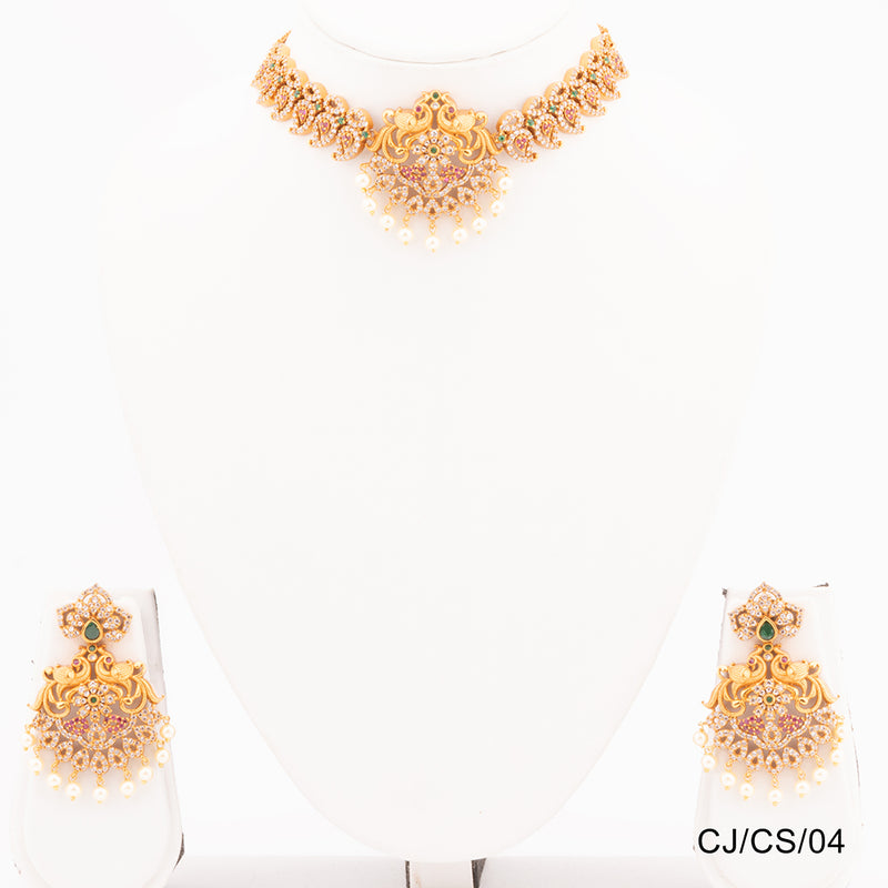 Chiccharm Jewellery Brass and Copper Rajwadi Choker Set