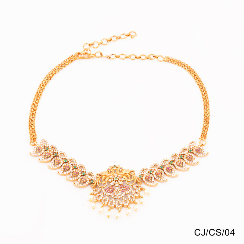 Chiccharm Jewellery Brass and Copper Rajwadi Choker Set