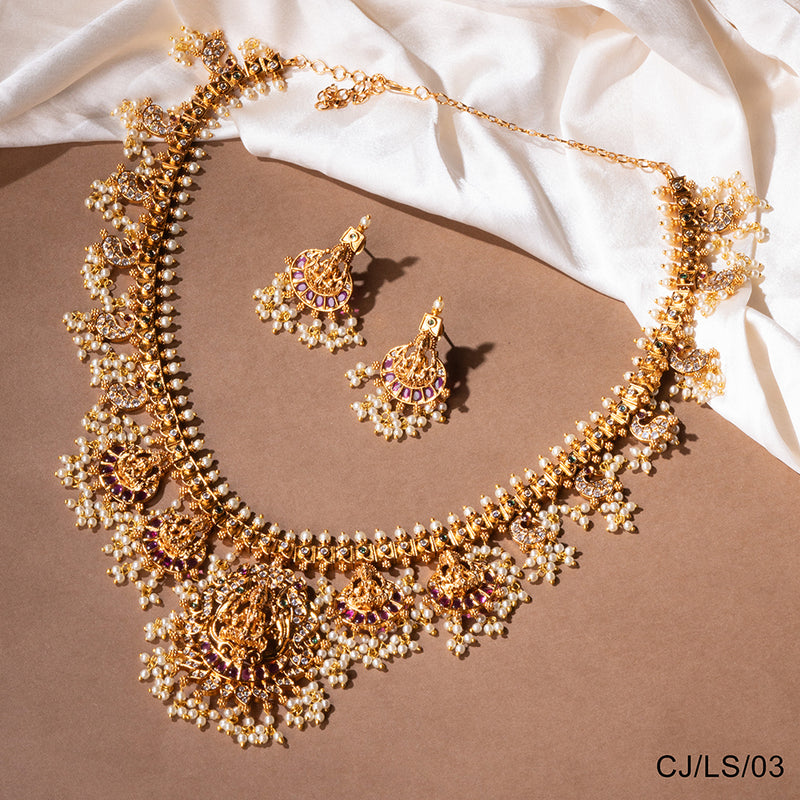 Chiccharm Jewellery Brass and Copper Rajwadi Necklace Set