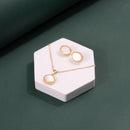 ChicCharm Jewellery Brass Gold Plated Mother Pearl Pendant Set