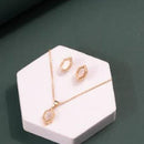 ChicCharm Jewellery Brass Gold Plated Mother Pearl Pendant Set