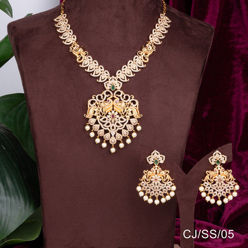 Chiccharm Jewellery Brass and Copper Rajwadi Temple Hasli Necklace Set