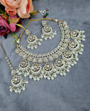 LAFZ  Royal Chandbali & Pearl Bridal Jewelry Set with Earrings & Maang Tikka - CK1694