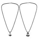 Mahi Combo of Black Gun Metal Plated Unisex Ship Anchor Necklace Pendant with Box Chain (CO1105629B)
