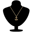 Mahi Combo of Gold & Rhodium Plated Unisex Ship Anchor Necklace Pendant with Box Chain (CO1105633M)