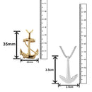 Mahi Combo of Gold & Rhodium Plated Unisex Ship Anchor Necklace Pendant with Box Chain (CO1105633M)