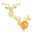 Mahi Combo of Deer-Face Shaped Wedding Brooch/Lapel Pin for Men (CO1105654G)