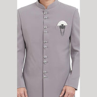 Mahi Combo of Deer-Face Shaped Lapel Pin and Layered Chain with Dual Unicorn-Shaped Brooch for Men (CO1105657B)