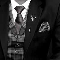 Mahi Combo of Deer-Face Shaped Wedding Brooch/Lapel Pin for Men (CO1105661R)
