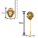 Mahi Combo of Lion-Face Shaped Wedding Brooch/Lapel Pin for Men (CO1105664G)