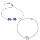 Mahi Combo of 2 Combo of Baby Elephant-Shaped Adjustable Bracelets with Crystals for Women (CO1105666R)