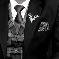 Mahi Combo of Deer-Face Shaped Wedding Brooch/Lapel Pin for Men (CO1105668M)