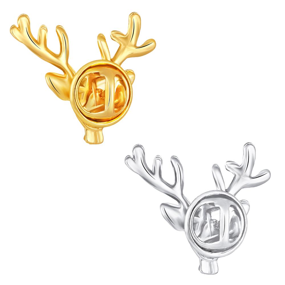 Mahi Combo of Deer-Face Shaped Wedding Brooch/Lapel Pin for Men (CO1105668M)