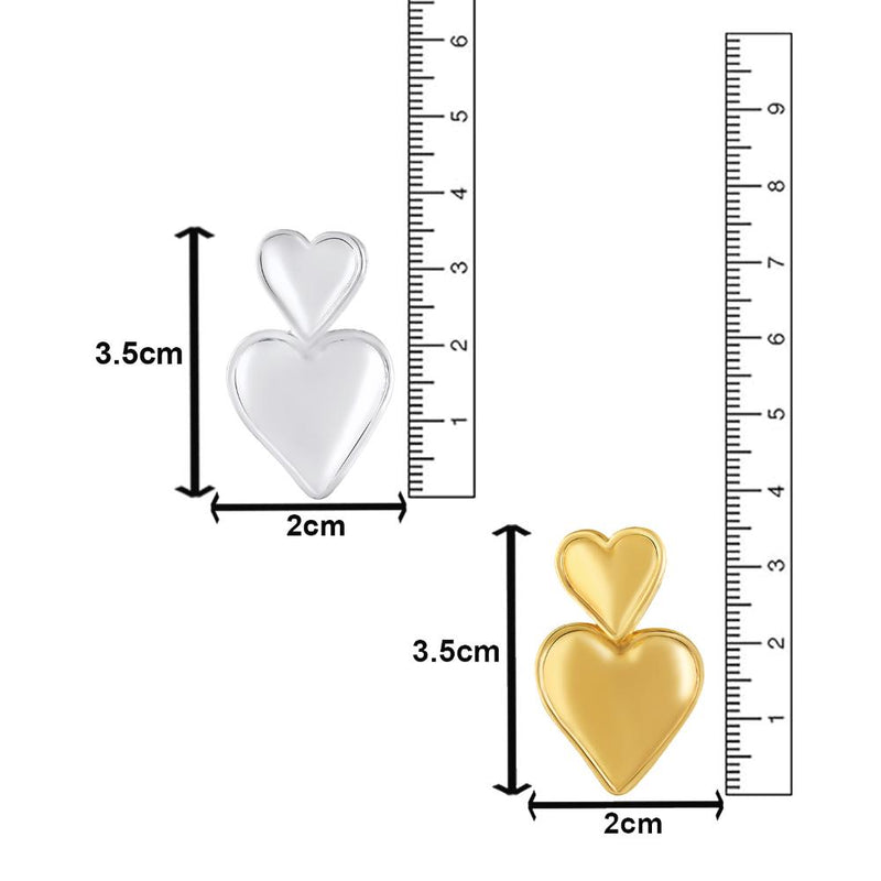 Mahi Combo of 2 Dual Heart Drop Earrings for Women (CO1105742M)