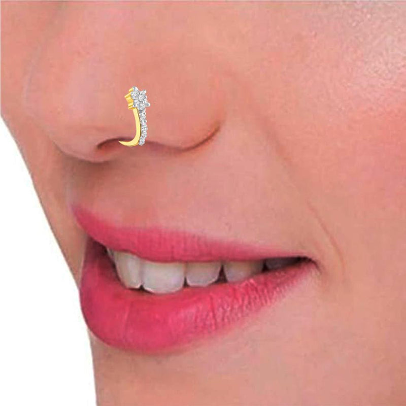 Mahi Combo of Simple and Elegant Non Piercing Nose Ring with Cubic Zirconia Stones for Women (CO1105757M)