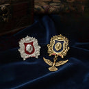 Mahi Regal Lion-Crown-Theme Shield Dangle Bird-Shaped Lapel Pin Brooch for Men Enamel Crest Statement Badge for Blazer, Suit & Coat (CO1105864M)