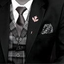 Mahi Combo of Rose Gold Plated Teddy Bear & Leaf Stick Lapel Pin Wedding Brooch Set for Men (CO1105865Z)