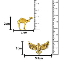 Mahi Comb of Gold-Tone Eagle-Camel-Themed Designer Lapel Pin Brooch for Men | Antique Finish Statement Badge (CO1105867G)