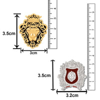 Mahi Combo of 2 Royal Crest Lion-Head-Shaped Vintage Crown Emblem Meena Enamel Designer Lapel Pin Brooch Pin for Men (CO1105868M)