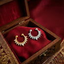 Mahi Adjustable Non-Piercing Combo of Septum Nose Ring | Clip-On Faux Nose Ring with Sparkling Crystals | Gold & Silver Finish (CO1105870M)