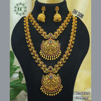 Diksha Collection Gold Plated Double Necklace Set