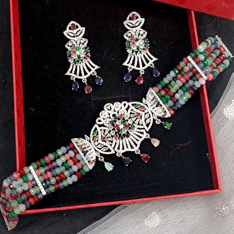 Exotica Collection American Diamond Choker Necklace  Set