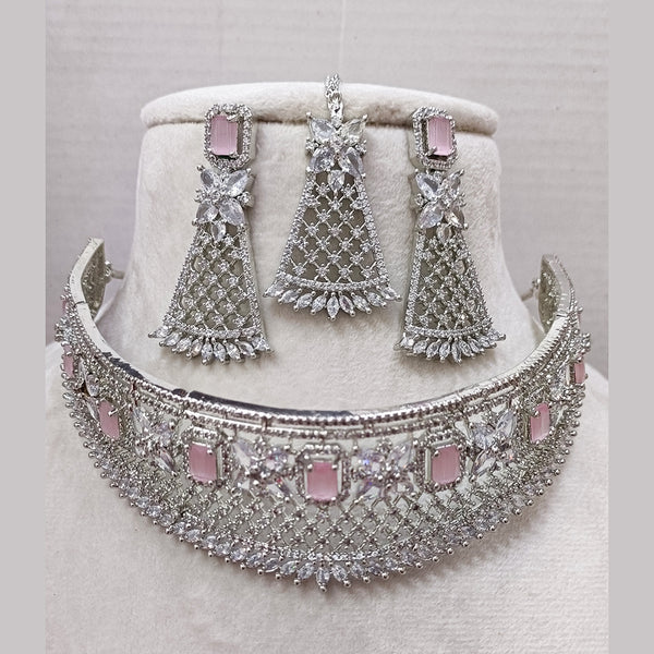 Exotica Collection American Diamond Choker Necklace  Set