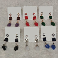 Diyu Dhyu Crystal Stone Dangler Earrings (Assorted)