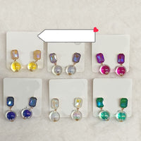 Diyu Dhyu Crystal Stone Dangler Earrings (Assorted)