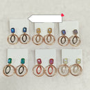 Diyu Dhyu Crystal Stone Dangler Earrings (Assorted)