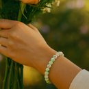 Urthn Green Glass Beads Bracelet
