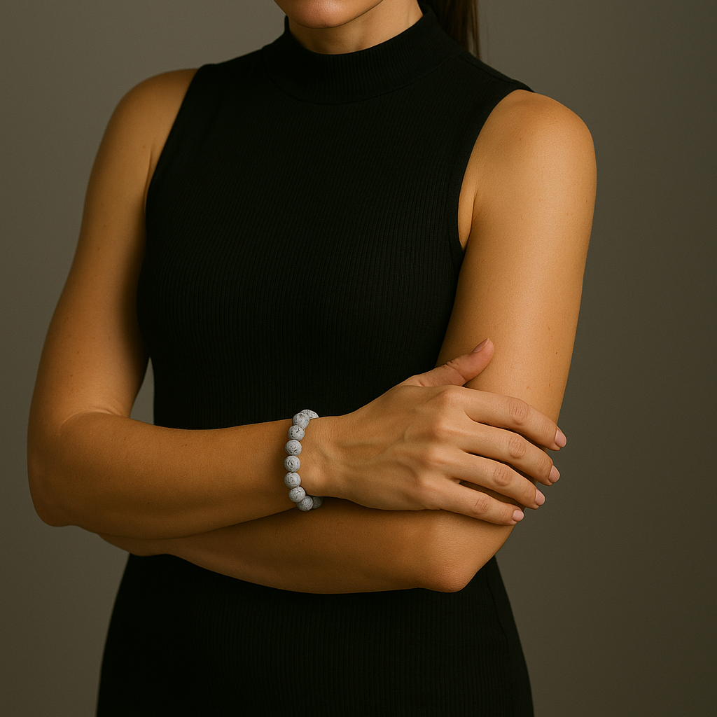 Urthn Grey Glass Beads Bracelet