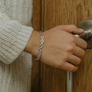 Urthn Silver Plated Crystal Stone 3 Line Bracelet