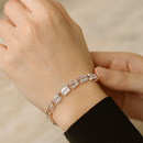 Urthn Rose Plated Crystal Stone 2 Line Bracelet