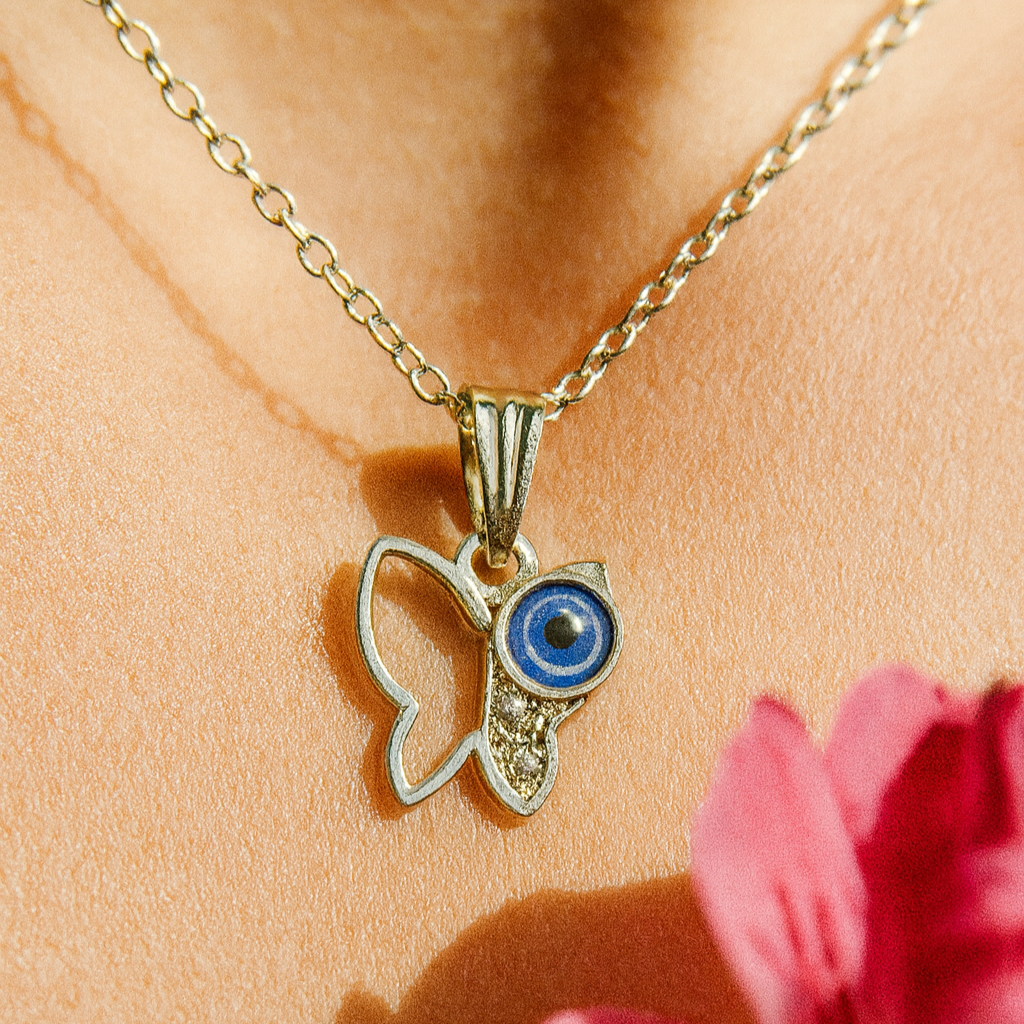 Darshana Jewels Butterfly Evil Eye Chain Pendant