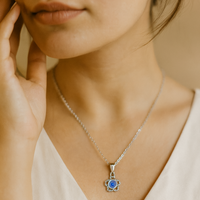 Darshana Jewels Silver Plated Evil Eye Chain Pendant