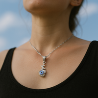 Darshana Jewels Heart Shaped Evil Eye Chain Pendant