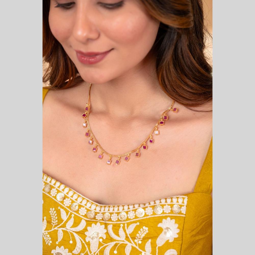 HR Sales Premium Micro Gold Plated Luxury Pota Stone Necklace