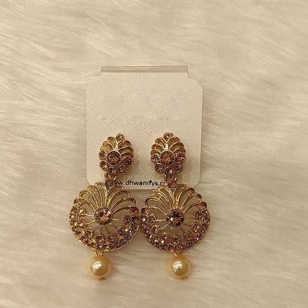 Dhwani Gold Plated Austrian Stone Dangler Earrings