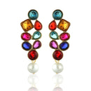 Midas Touch Gold Plated Crystal Stone Dangler Earrings