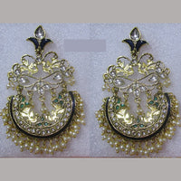 Midas Touch Gold Plated Kundan Stone And Meenakari Dangler Earrings