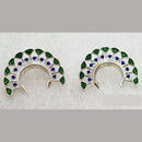 Midas Touch Silver Plated Meenakari Studs Earrings