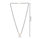 Etnico Rose Gold Plated Traditional Single Line American Diamond Black Bead Chain Mangalsutra for Women (D116)