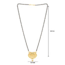 Etnico Gold Plated Traditional Single Line Pendant with Black Bead Chain Mangalsutra for Women