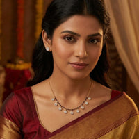 Etnico Fashion Gold Plated Kundan Black Beads Mangalsutra Necklace for Women