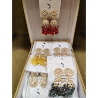 Dhwani Classic Kundan Stone Pearl And Beads Heritage Jhumki Earrings