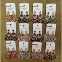 Dhwani Trendy Crystal Stone And Beads Dangler Earrings