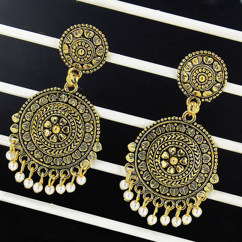 Mahavir Gold Plated Dangler Earrings