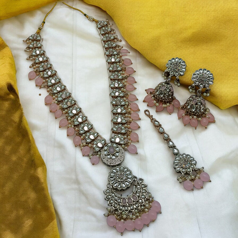 Gehana Mahal Gold Plated Kundan Stone And Meenakari Long Necklace Set