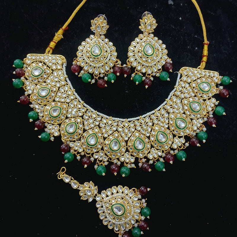 Gehana Mahal Gold Plated Kundan Stone Choker Necklace Set